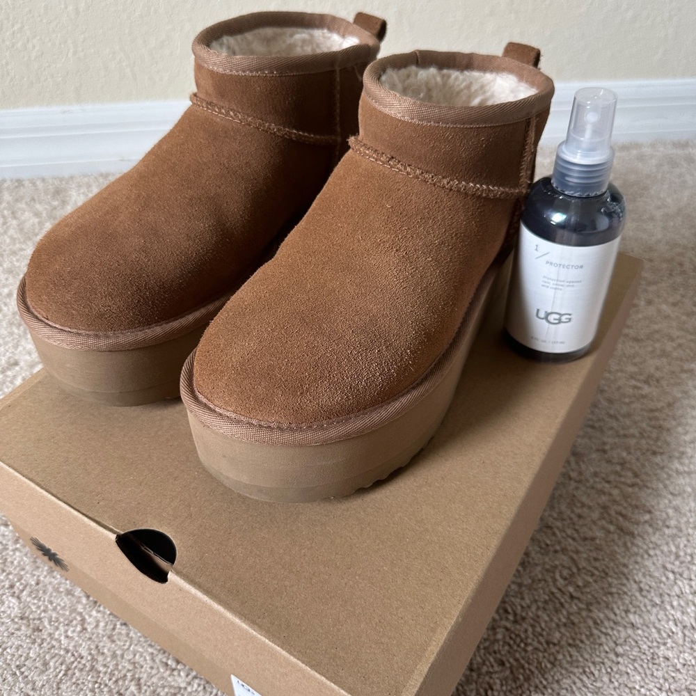 UGG Brown Suede Platform Boots